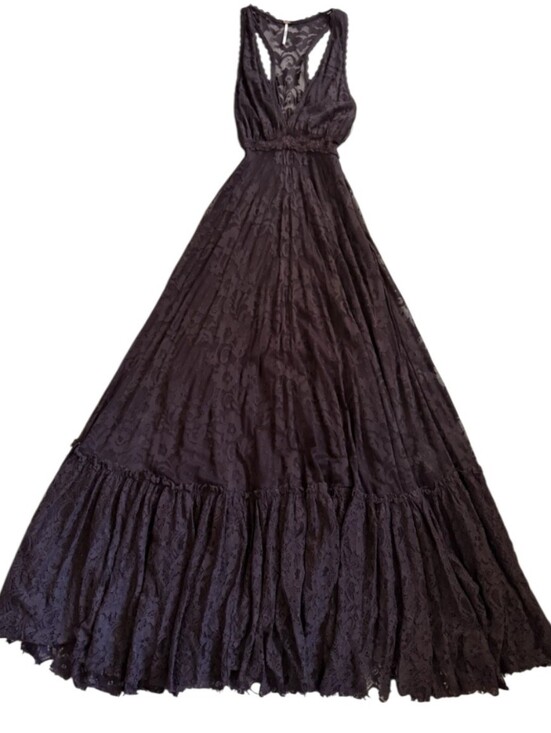 Free People Dresses & Skirts - Free People One More Night Brown Lace Maxi Dress Hoco Halloween Day of the Dead